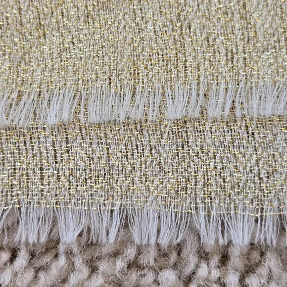 NWOT Cashmere Scarf GOLD & Blue